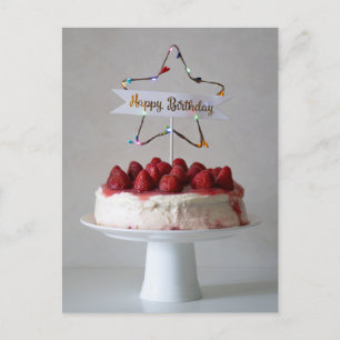 Cartão Postal De Festividades Happy Birthday Cake