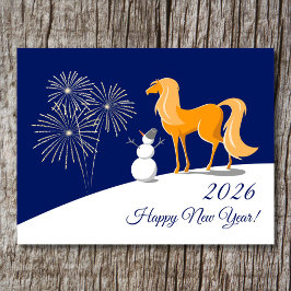 Cartão Postal De Festividades Happy Chinese New Year of the Fire Horse 2026