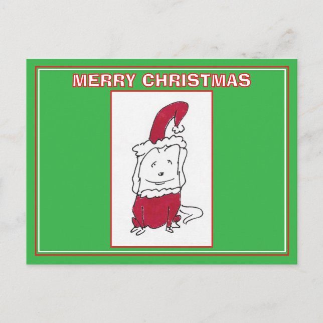 Cartão Postal De Festividades Happy Christmas Dog Cartoon Merry Christmas (Frente)