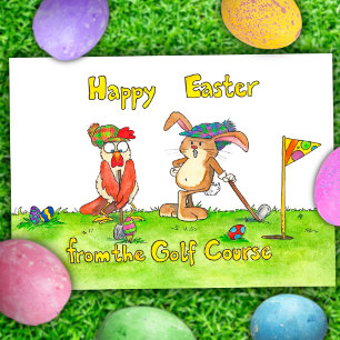 Cartão Postal De Festividades Happy Easter for Golfers by Nicole Janes