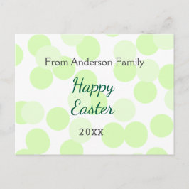 Cartão Postal De Festividades Happy Easter gray green polka dots family name