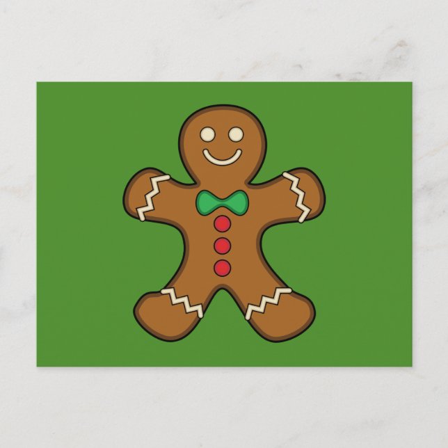 Cartão Postal De Festividades Happy Gingerbread Man (Frente)