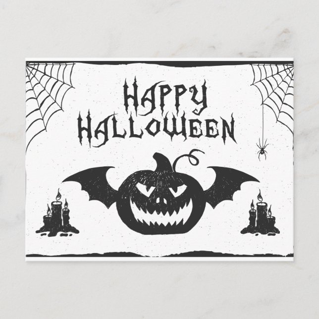 Cartão Postal De Festividades Happy Halloween! Enjoy spooky fun and sweet treats (Frente)