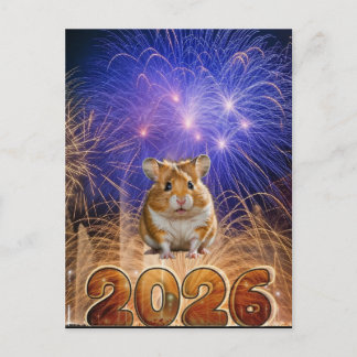 Cartão Postal De Festividades Happy Hammie New Year Holiday Postcard