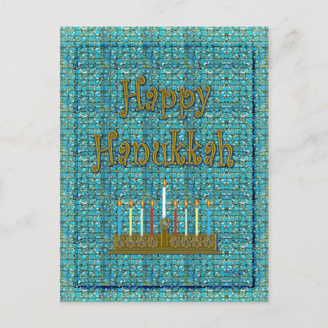 Cartão Postal De Festividades Happy Hanukkah (Frente)