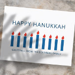 Cartão Postal De Festividades Happy Hanukkah | Saudação Simples e Moderna da Vel<br><div class="desc">Esta é uma design simples,  minimalista e moderna do Menorah ou dos castigos do templo.</div>