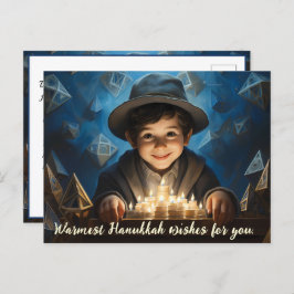 Cartão Postal De Festividades 🕎 Happy Hanukkah, texto personalizado