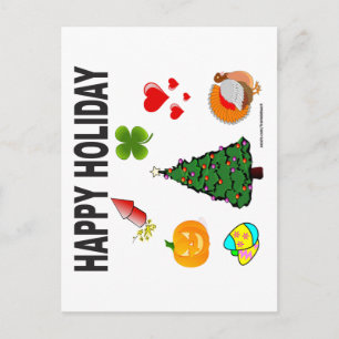 CARTÃO POSTAL DE FESTIVIDADES HAPPY HOLIDAY T-SHIRTS AND GIFTS