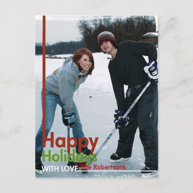Cartão Postal De Festividades Happy Holidays Large Photo Card (Frente)