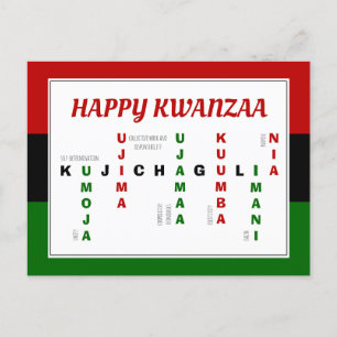 Cartão Postal De Festividades Happy Kwanzaa Crossword