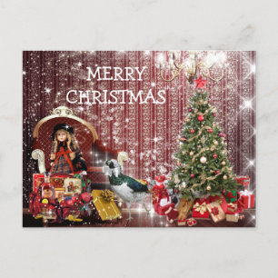 Cartão Postal De Festividades Happy Merry Christmas Chic Fantasy Postcart