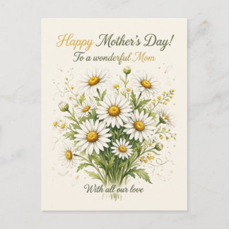 Cartão Postal De Festividades Happy Mother’s Day to a wonderful Mom 