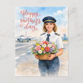 Cartão Postal De Festividades Happy Mother's Day on the runway for pilot