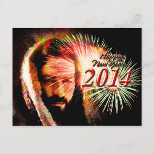 Cartão Postal De Festividades Happy New Year 2014 Love Jesus Postcard