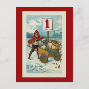 Cartão Postal De Festividades "Happy New Year" Greeting Card