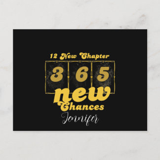 Cartão Postal De Festividades Happy New Years 12 New Chapters 365 New Chances