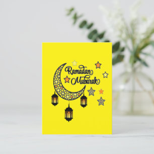 Cartão Postal De Festividades Happy Ramadan Mubarak Kareem Crescent lanterna