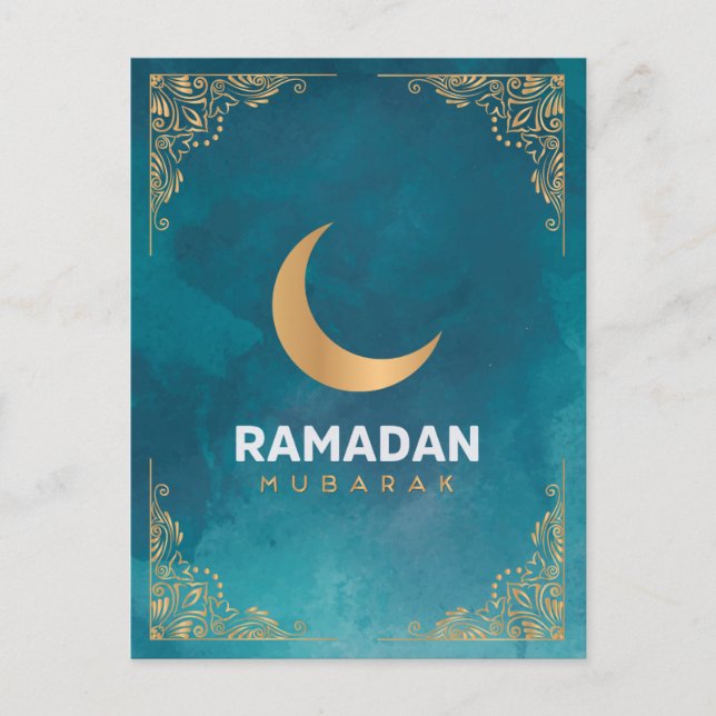 Cartão Postal De Festividades Happy Ramadan Mubarak | Ramadan Kareem, muçulmano  (Frente)
