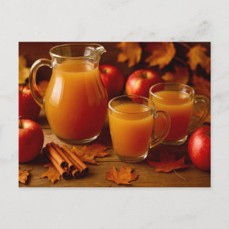 Cartão Postal De Festividades Happy Thanksgiving Autumn Apple Cider Postcard