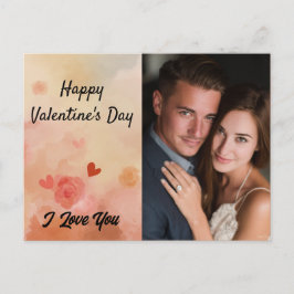Cartão Postal De Festividades Happy Valentine’s Day I Love You Custom Photo Card