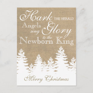 Cartão Postal De Festividades Hark the Herald Angels   Christian Christmas Card
