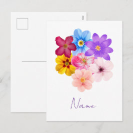 Cartão Postal De Festividades Harmonia da Primavera - Buquê de Flores Mista em A