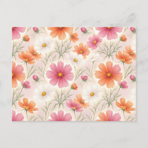 Cartão Postal De Festividades Harmonia Pastel de Cosmos