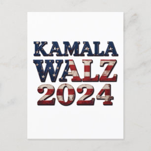 Cartão Postal De Festividades Harris Walz 2024 Eleição Kamala Tim Waltz