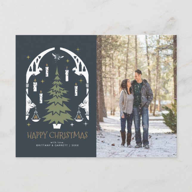 Cartão Postal De Festividades HARRY POTTER™ Árvore de Natal Mágica (Frente)