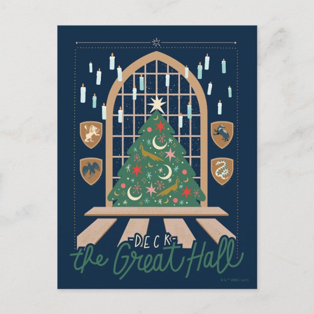 Cartão Postal De Festividades Harry Potter | Decorar o Grande Salão (Frente)