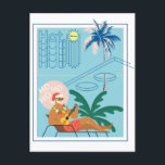 Cartão Postal De Festividades Havaí Papai noel de Natal Viagem Tropical Beach<br><div class="desc">Os papais noeis entram no espírito de férias com o ar fresco costeiro,  a praça tropical pristina e as palmeiras. Feliz Natal no Havaí.</div>