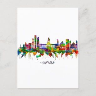 Cartão Postal De Festividades Havana Cuba Skyline