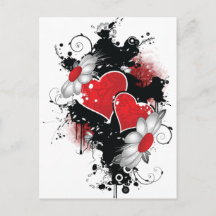 Cartão Postal De Festividades Hearts and Daisies Valentine Postcard