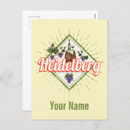 Cartão Postal De Festividades Heidelberg am Neckar Alemanha Retro Wine Vintage