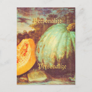 Cartão Postal De Festividades Herança da abóbora azul da Vintage renascença de q
