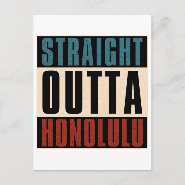 Cartão Postal De Festividades Hetero Outta Honolulu Hawaii HI (Frente)