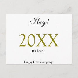 Cartão Postal De Festividades Hey it's new year add year gold black simple. Mini