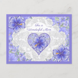 Cartão Postal De Festividades Hibiscus & lace BLUE