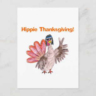 Cartão Postal De Festividades Hippie Thankspoukey