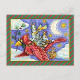 CARTÃO POSTAL DE FESTIVIDADES HISS N' FITZ ENGRAÇADO GATOS, GIGANTE CARDINAL DE