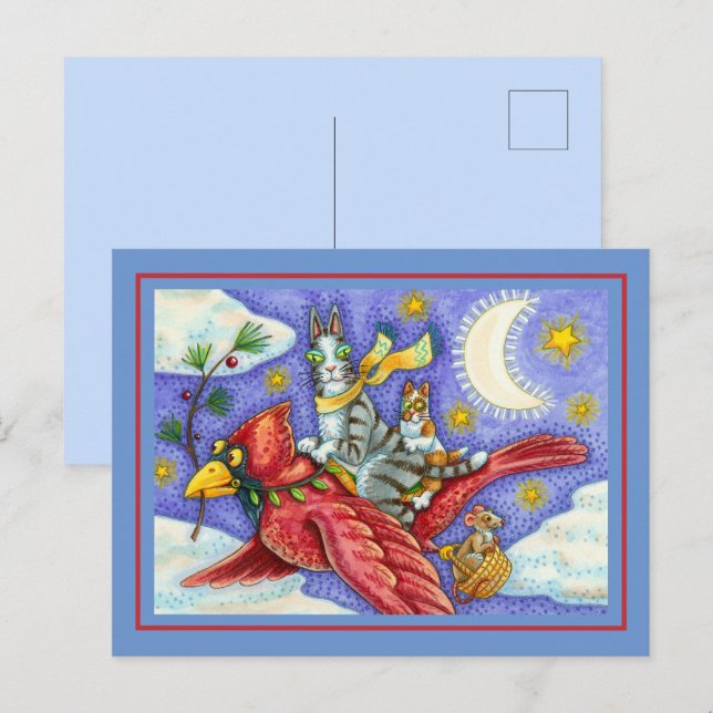 CARTÃO POSTAL DE FESTIVIDADES HISS N' FITZ ENGRAÇADO GATOS, GIGANTE CARDINAL DE  (Frente/Verso)