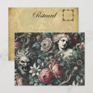 Cartão Postal De Festividades Histeria Esconde-se nos Blooms - Vitoriano Gótico