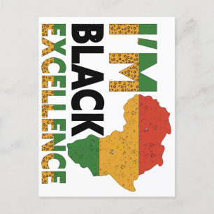 Cartão Postal De Festividades História Negra Mês Eu sou Excelência Negra