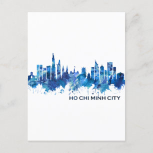 Cartão Postal De Festividades Ho Chi Minh Cidade Vietnam Skyline Blue