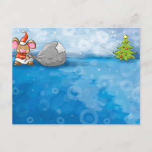 Cartão Postal De Festividades ho ho feliz natal rato