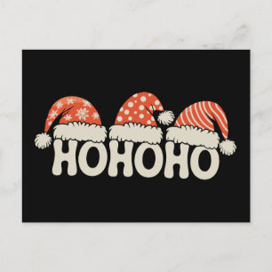 Cartão Postal De Festividades Ho Ho Ho Natal Chapéu do Papai Noel Época de Natal