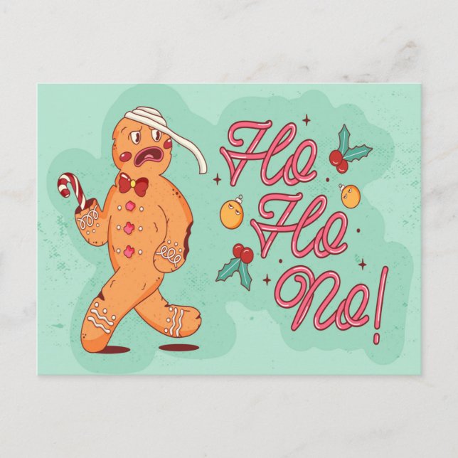 CARTÃO POSTAL DE FESTIVIDADES HO HO NO ILUSTRATION DESIGN (Frente)