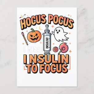 Cartão Postal De Festividades Hocus Pocus I Precisa de Insulina para Focalizar D