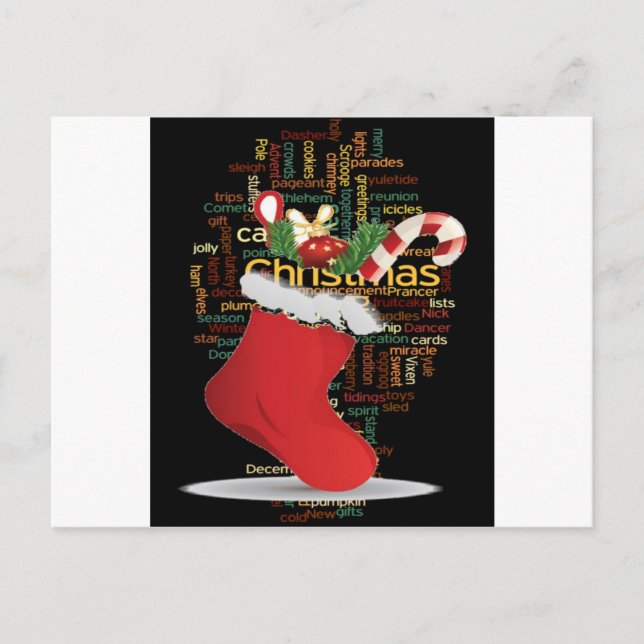 Cartão Postal De Festividades HoHoHo! PRESENTES do Feliz Natal e um feliz ano (Frente)