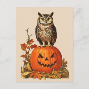 CARTÃO POSTAL DE FESTIVIDADES HOJE EM HALLOWEEN PUMPKIN E SAÍDAS DO OUTONO